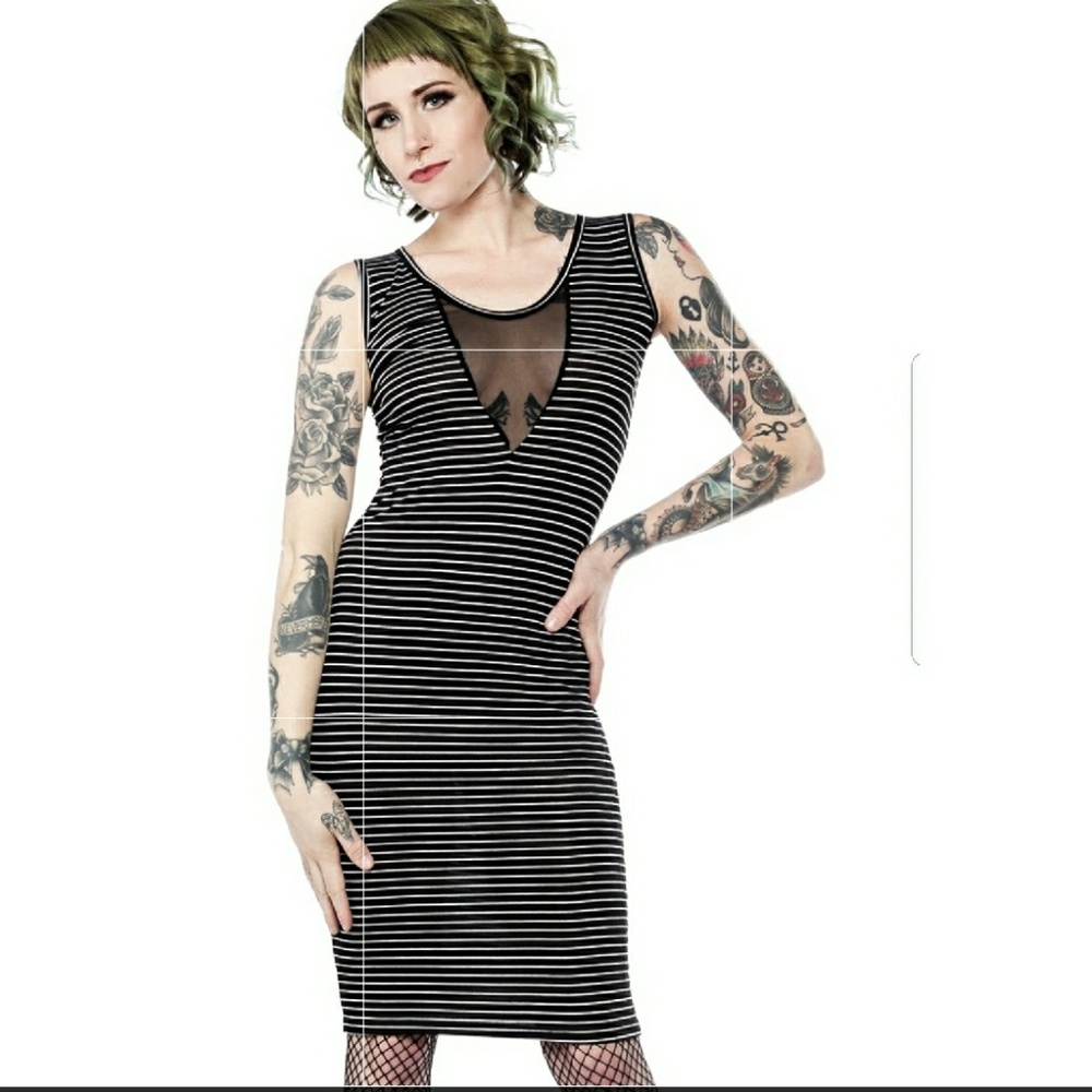 Switchblade and Stiletto Sexy Striped dress Punk